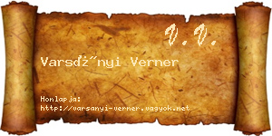 Varsányi Verner névjegykártya